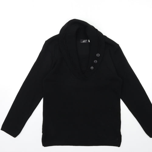 ME Womens Black  Knit Pullover Jumper Size S