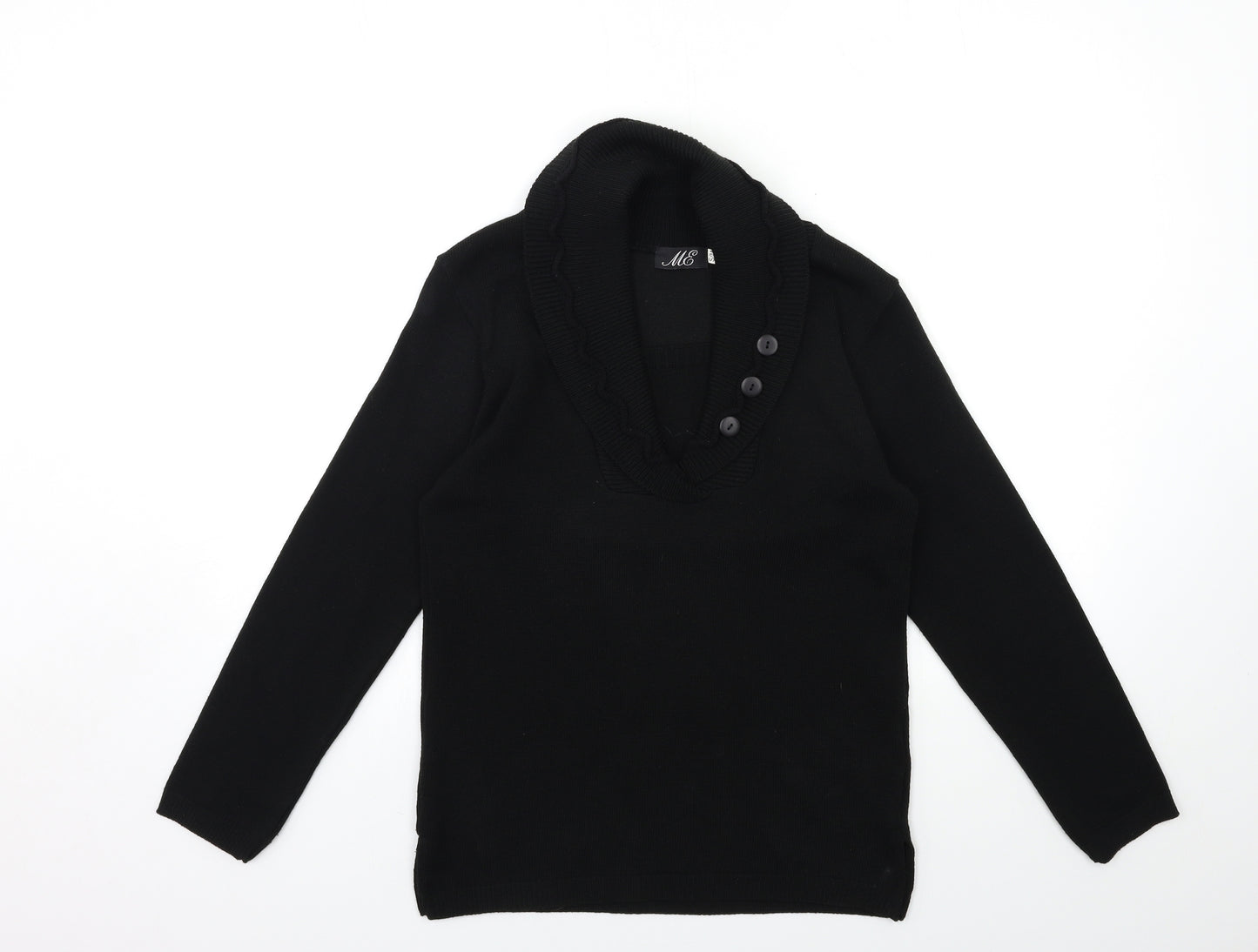 ME Womens Black  Knit Pullover Jumper Size S