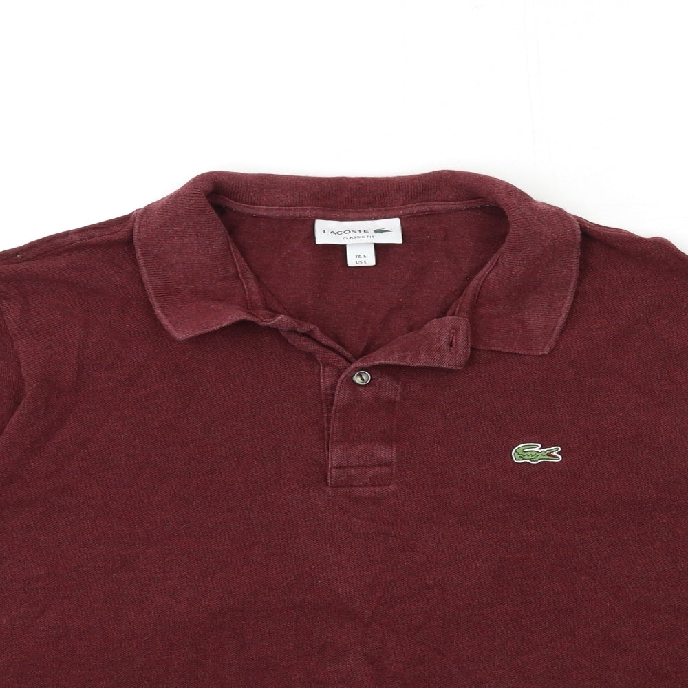 Lacoste Mens Red    Button-Up Size L