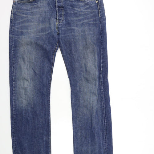 Levi's Mens Blue  Denim Straight Jeans Size 38 in L32 in