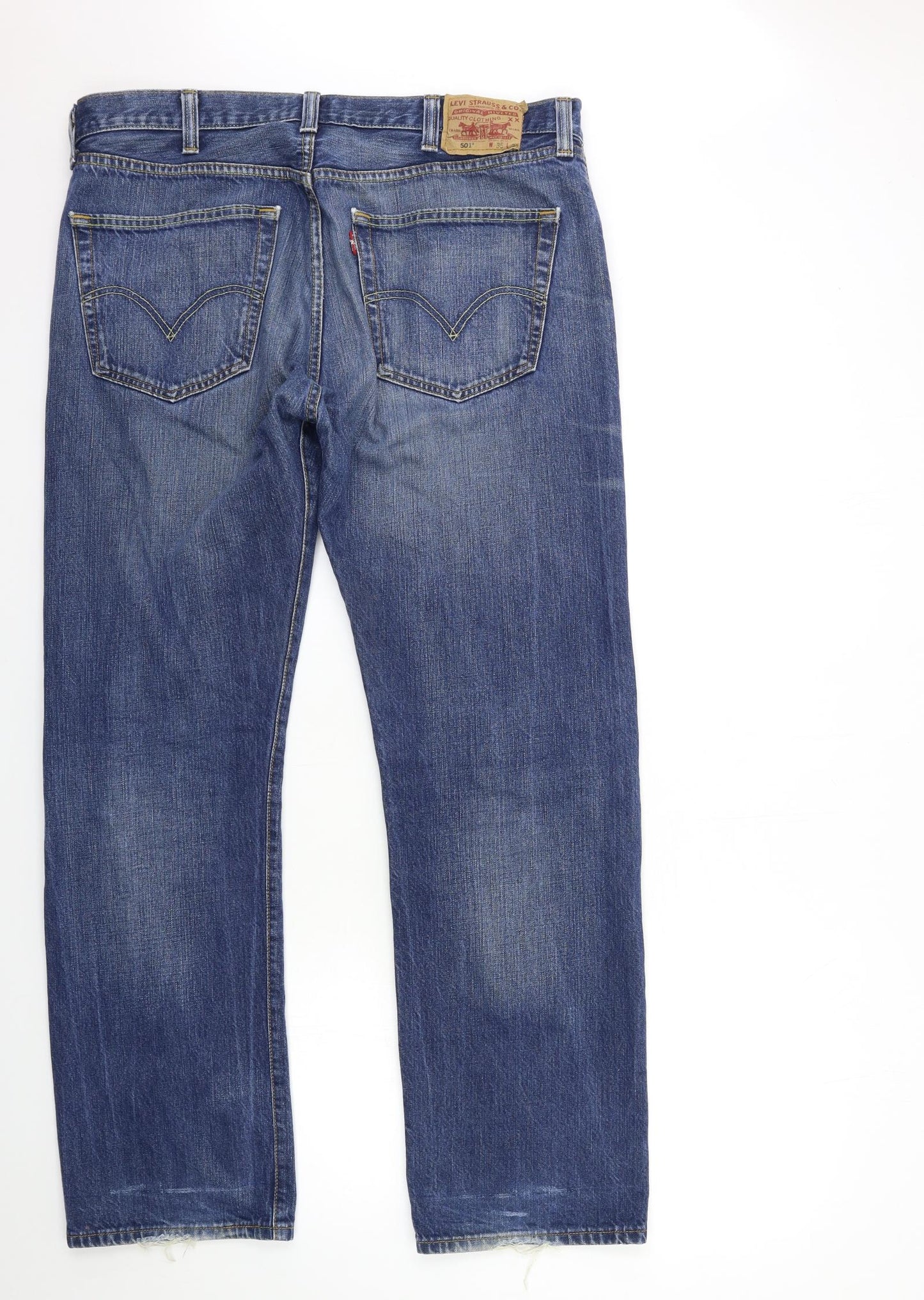 Levi's Mens Blue  Denim Straight Jeans Size 38 in L32 in