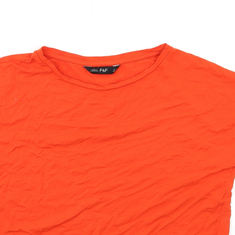 F&F Womens Orange   Basic T-Shirt Size 6