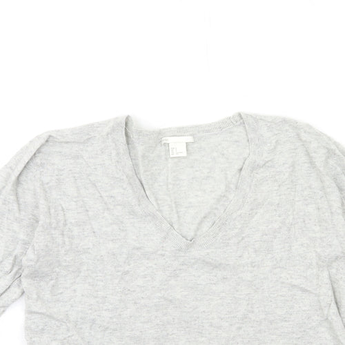 H&M Womens Grey  Knit Pullover Jumper Size S