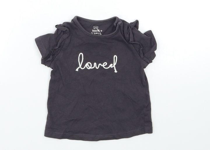 F&F Baby Grey Basic T-Shirt Size 3-6 Months