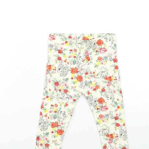 Nutmeg Baby Beige Floral  Capri Trousers Size 3-6 Months