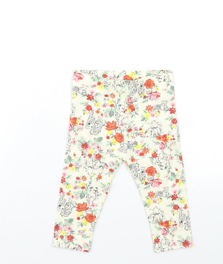 Nutmeg Baby Beige Floral Capri Trousers Size 3-6 Months