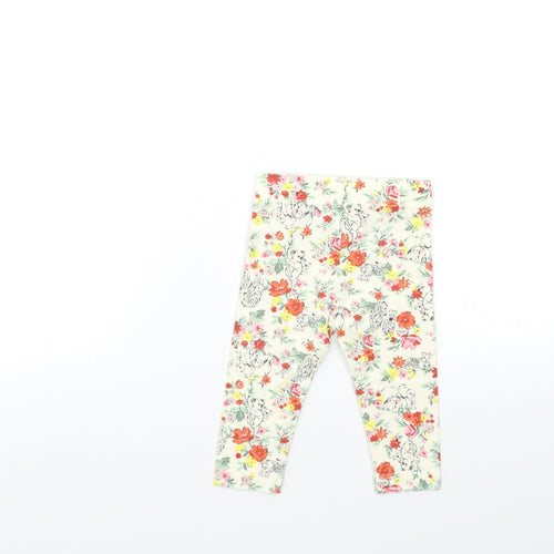 Nutmeg Baby Beige Floral  Capri Trousers Size 3-6 Months