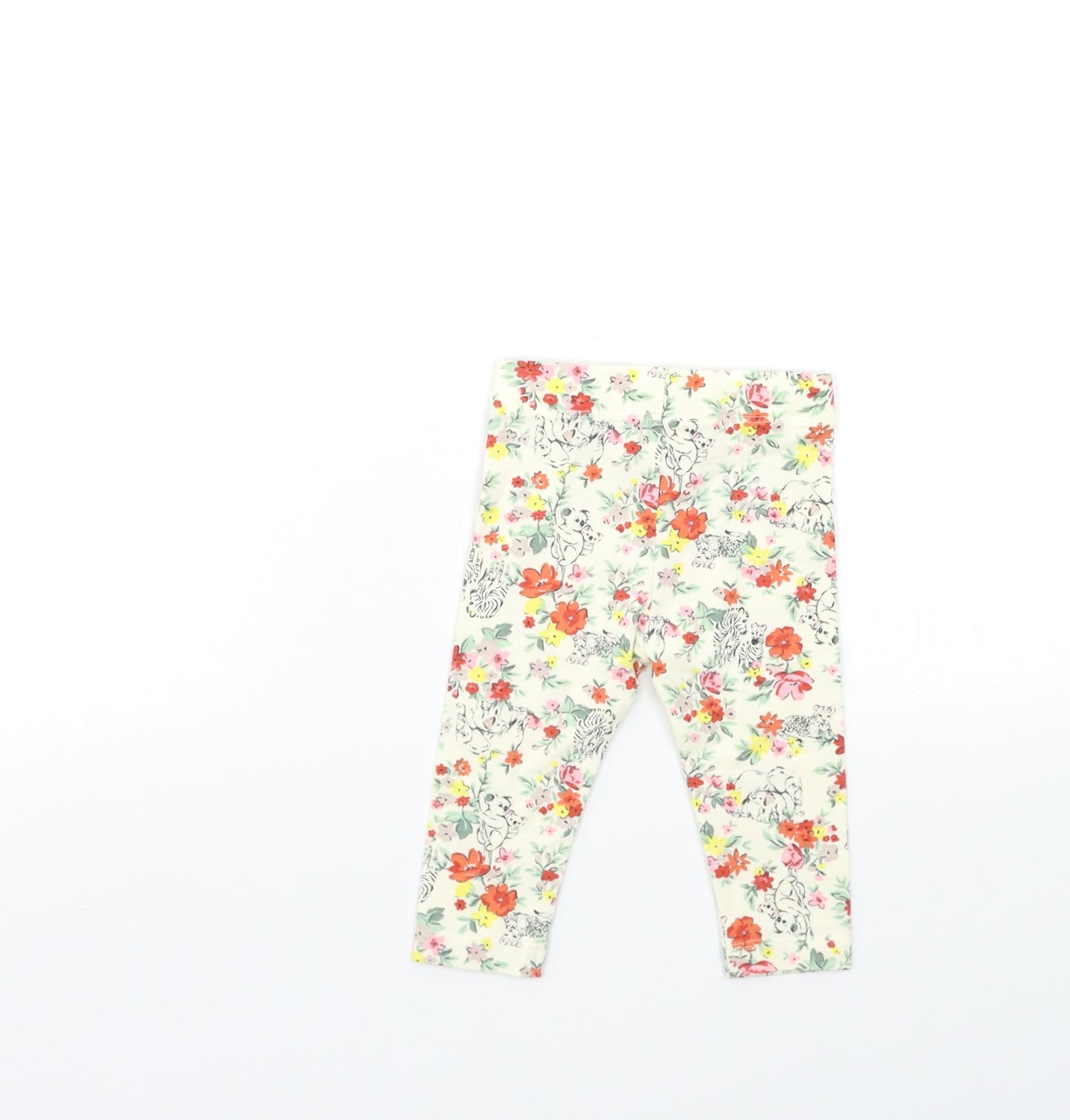Nutmeg Baby Beige Floral  Capri Trousers Size 3-6 Months