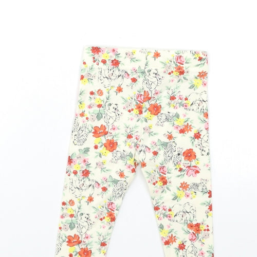 Nutmeg Baby Beige Floral  Capri Trousers Size 3-6 Months