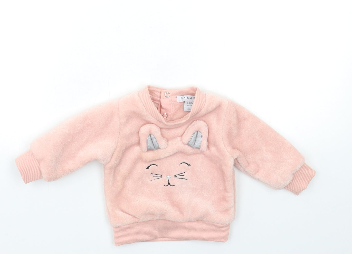 Primark Baby Pink  Fleece Pullover Jumper Size 3-6 Months