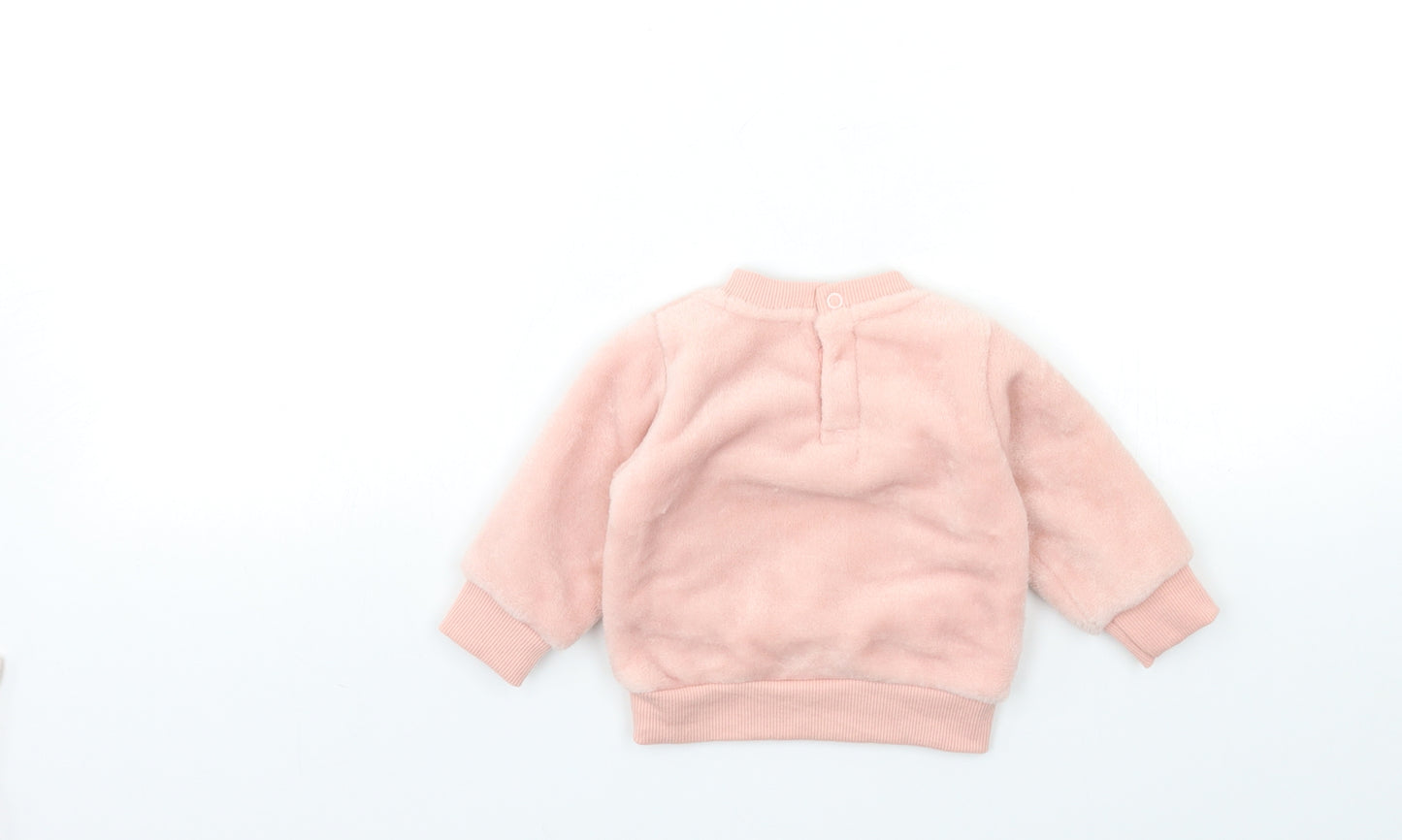Primark Baby Pink  Fleece Pullover Jumper Size 3-6 Months