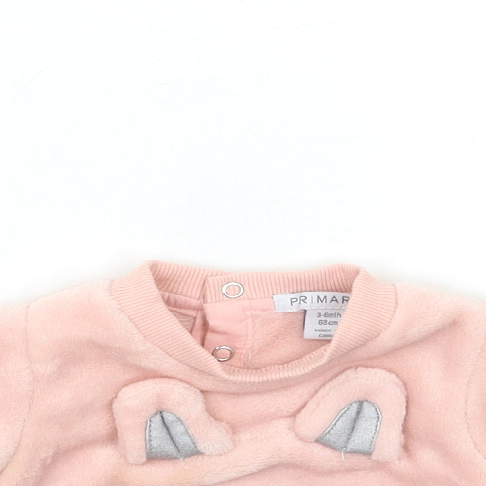 Primark Baby Pink  Fleece Pullover Jumper Size 3-6 Months