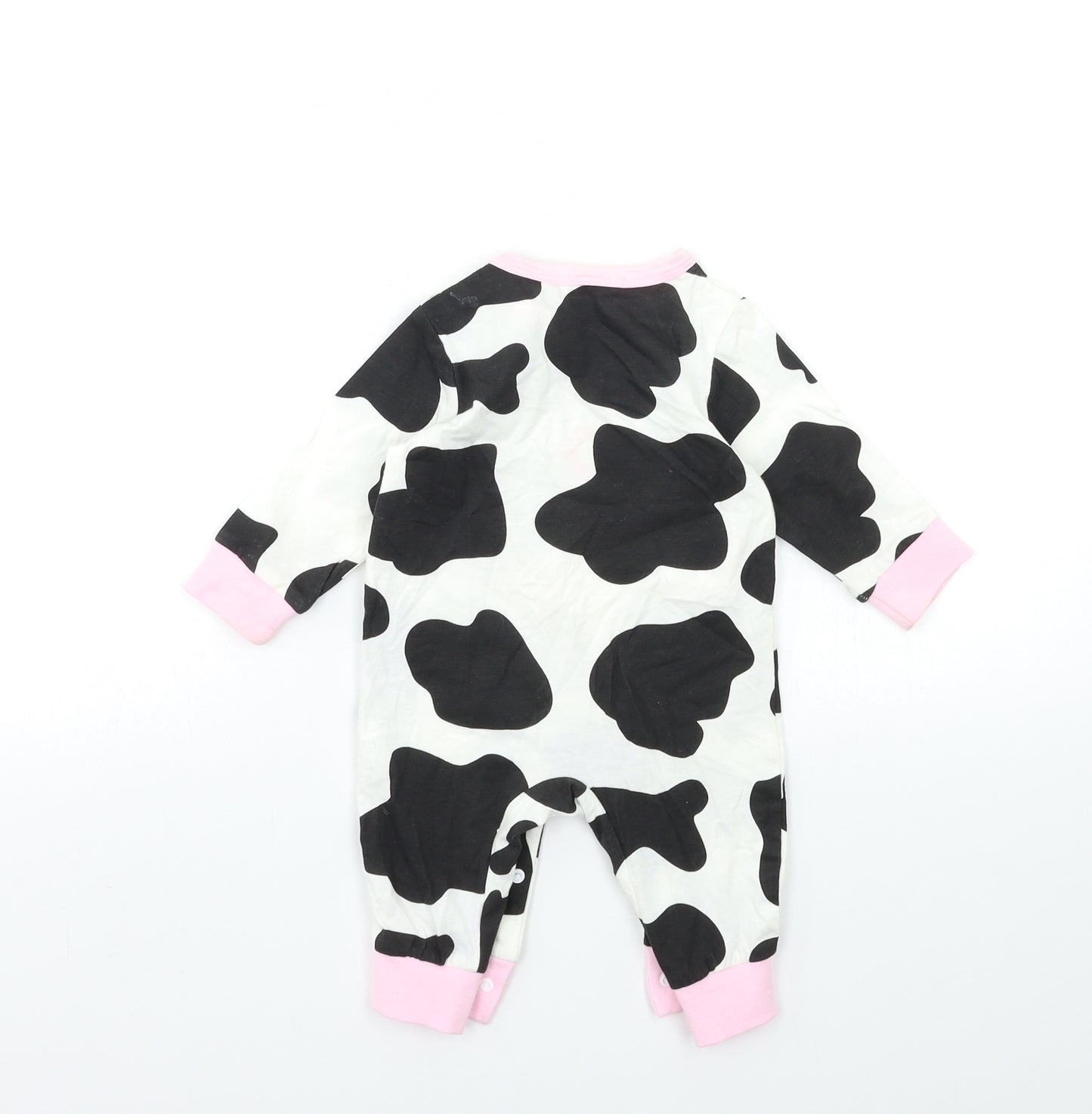 Preworn Baby Black Animal Print  Babygrow One-Piece Size 0-3 Months  - COW