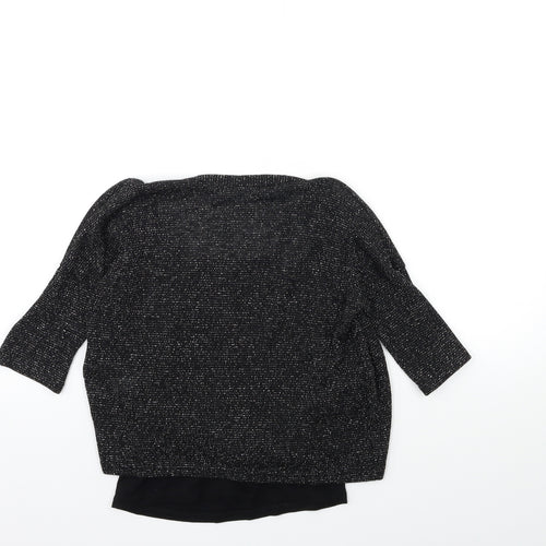 TU Girls Black  Knit Cardigan Jumper Size 10 Years
