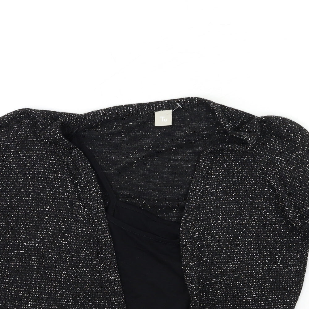 TU Girls Black  Knit Cardigan Jumper Size 10 Years