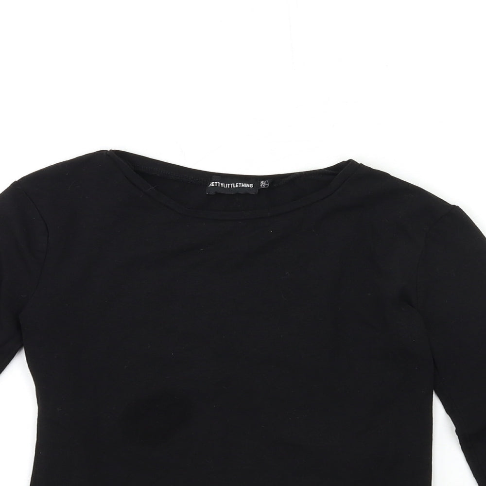 PRETTYLITTLETHING Womens Black   Basic T-Shirt Size 10