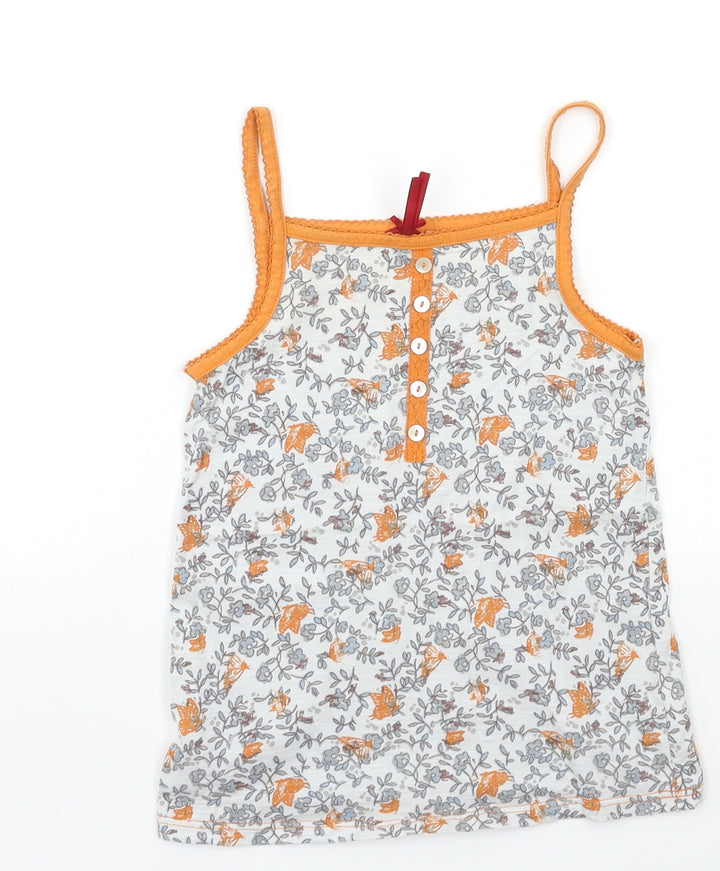 NEXT Girls Grey Floral  Basic Tank Size 7 Years
