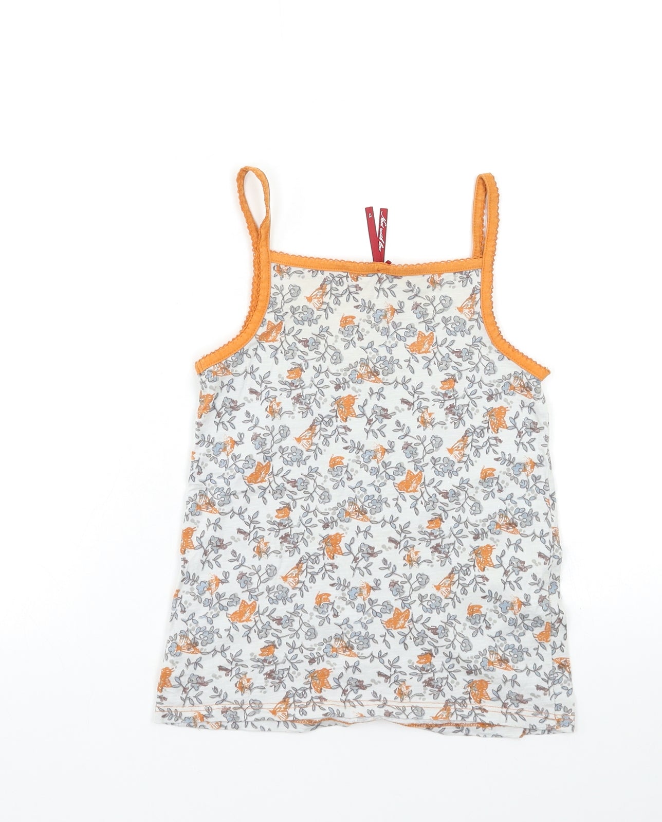 NEXT Girls Grey Floral  Basic Tank Size 7 Years