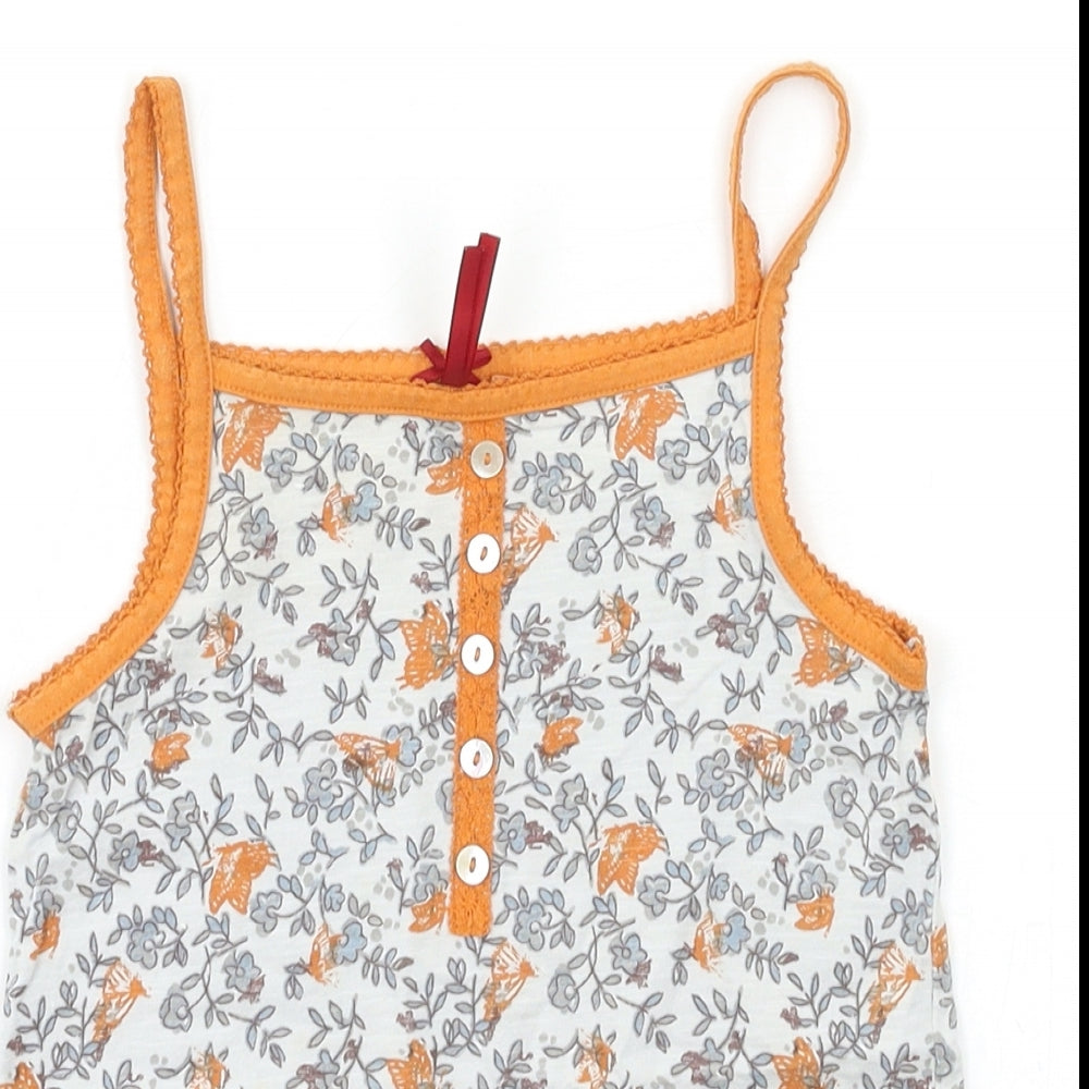 NEXT Girls Grey Floral  Basic Tank Size 7 Years