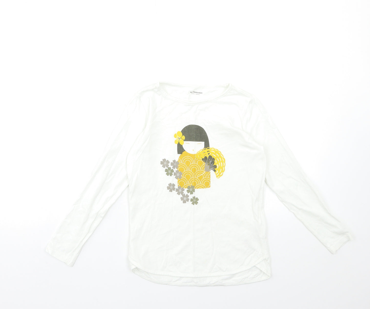 Vertbaudet Girls White   Basic T-Shirt Size 8 Years