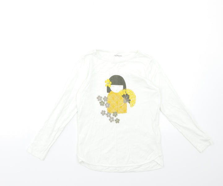Vertbaudet Girls White   Basic T-Shirt Size 8 Years