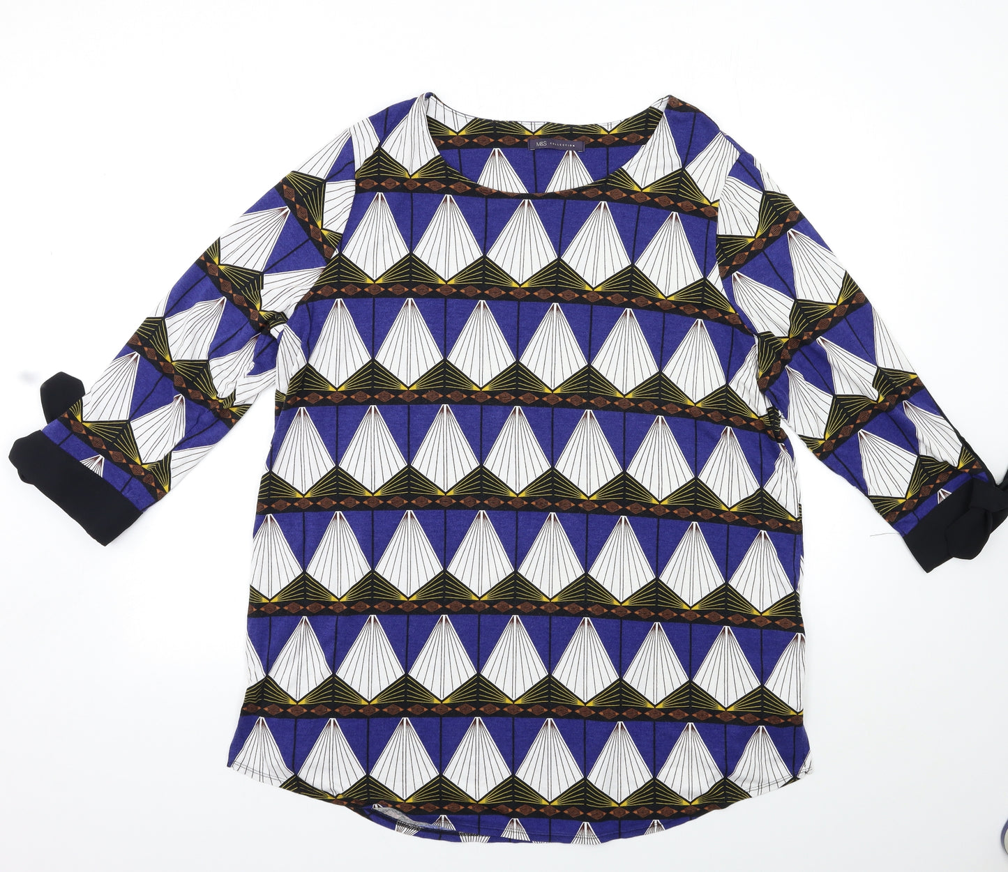 Marks and Spencer Womens Blue Geometric   Blouse Size 22