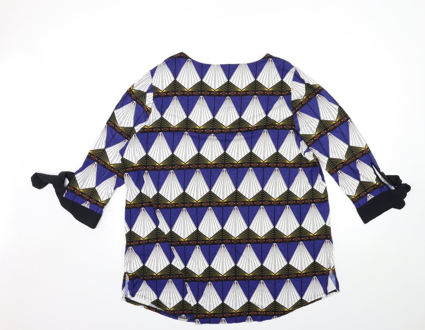 Marks and Spencer Womens Blue Geometric   Blouse Size 22
