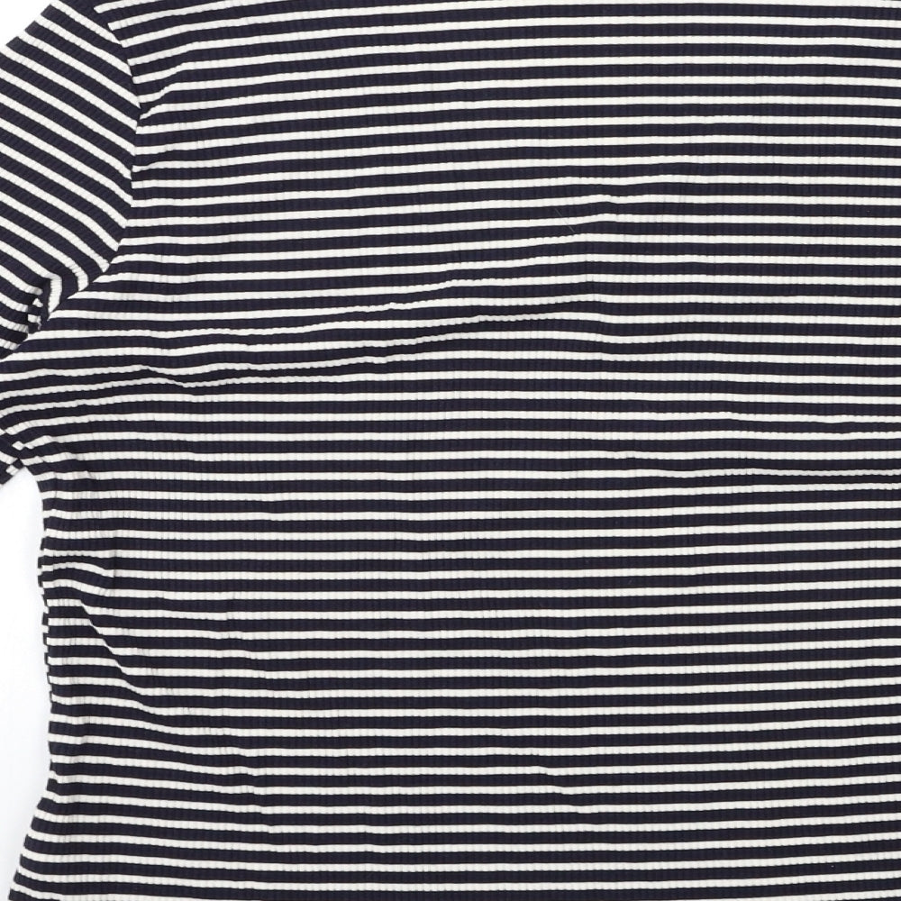 Dorothy Perkins Womens Blue Striped  Basic T-Shirt Size 20