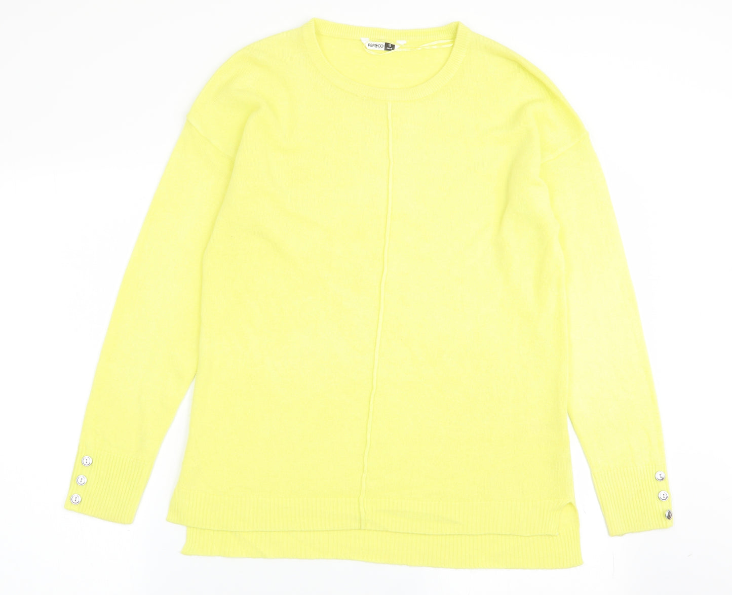 pep and co Womens Yellow   Pullover Jumper Size 12