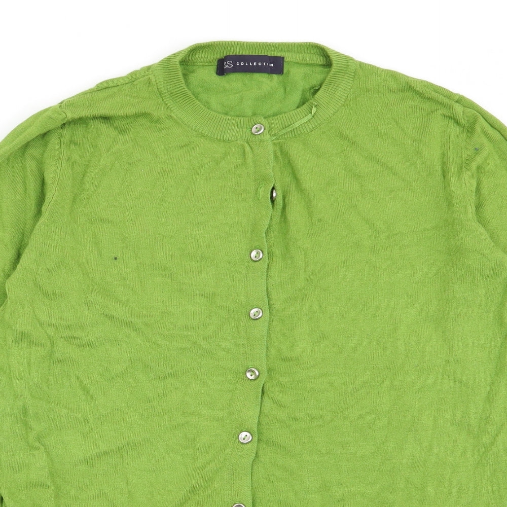 M&S Womens Green   Cardigan Jumper Size 10