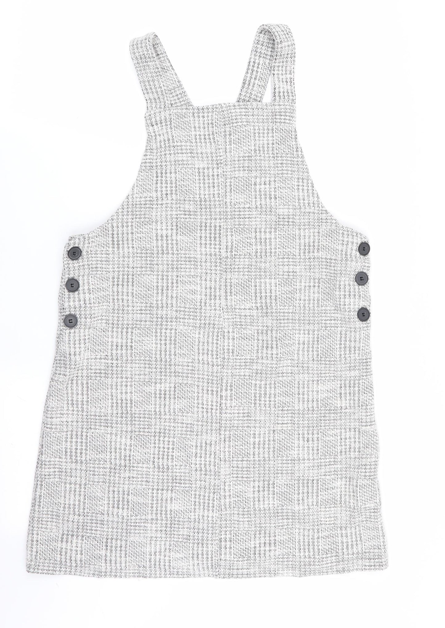 New Look Womens Grey Geometric  Pinafore/Dungaree Dress  Size 14
