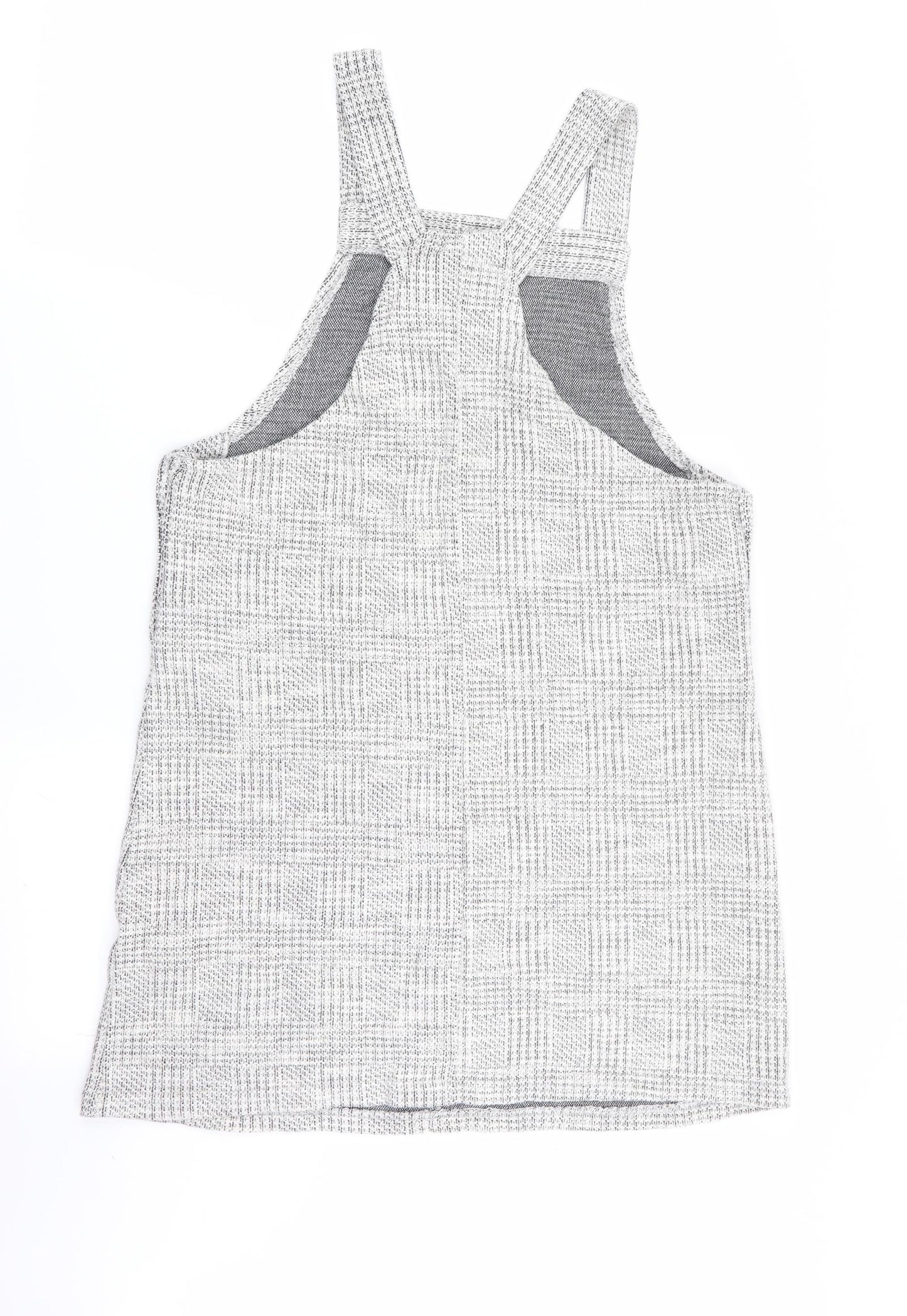 New Look Womens Grey Geometric  Pinafore/Dungaree Dress  Size 14