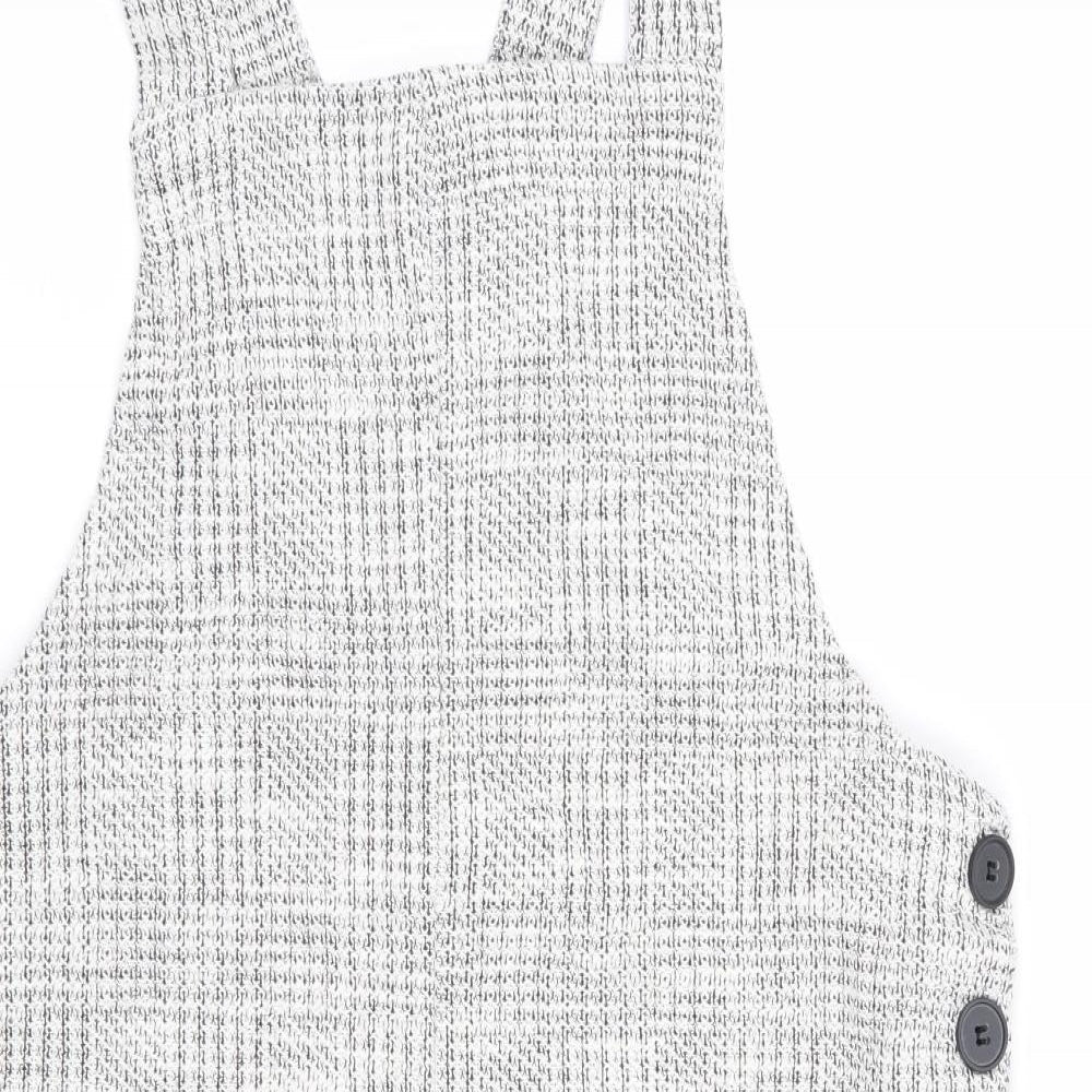 New Look Womens Grey Geometric  Pinafore/Dungaree Dress  Size 14