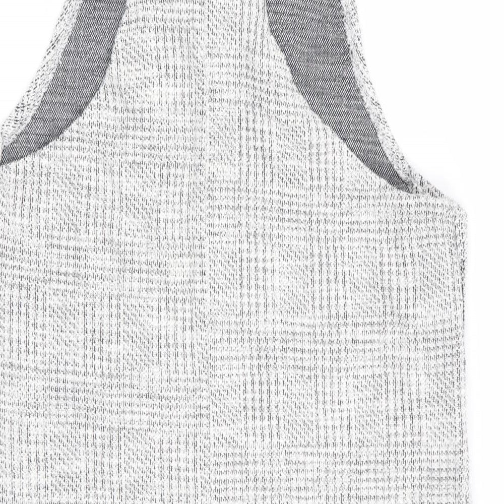 New Look Womens Grey Geometric  Pinafore/Dungaree Dress  Size 14
