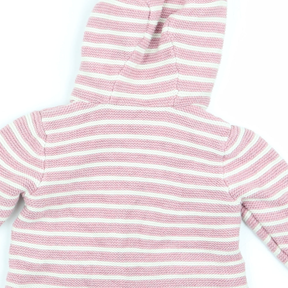 TU Girls Pink Striped  Jacket  Size 3-6 Months