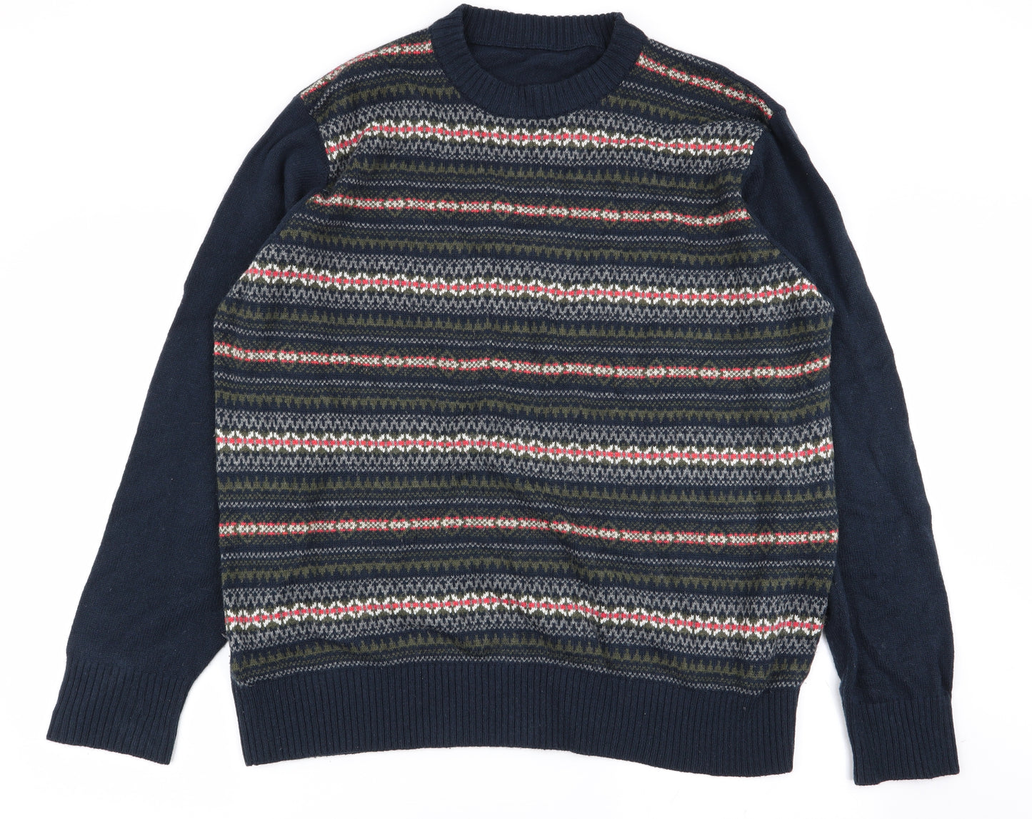 Asda George Mens Multicoloured Geometric  Pullover Jumper Size 2XL