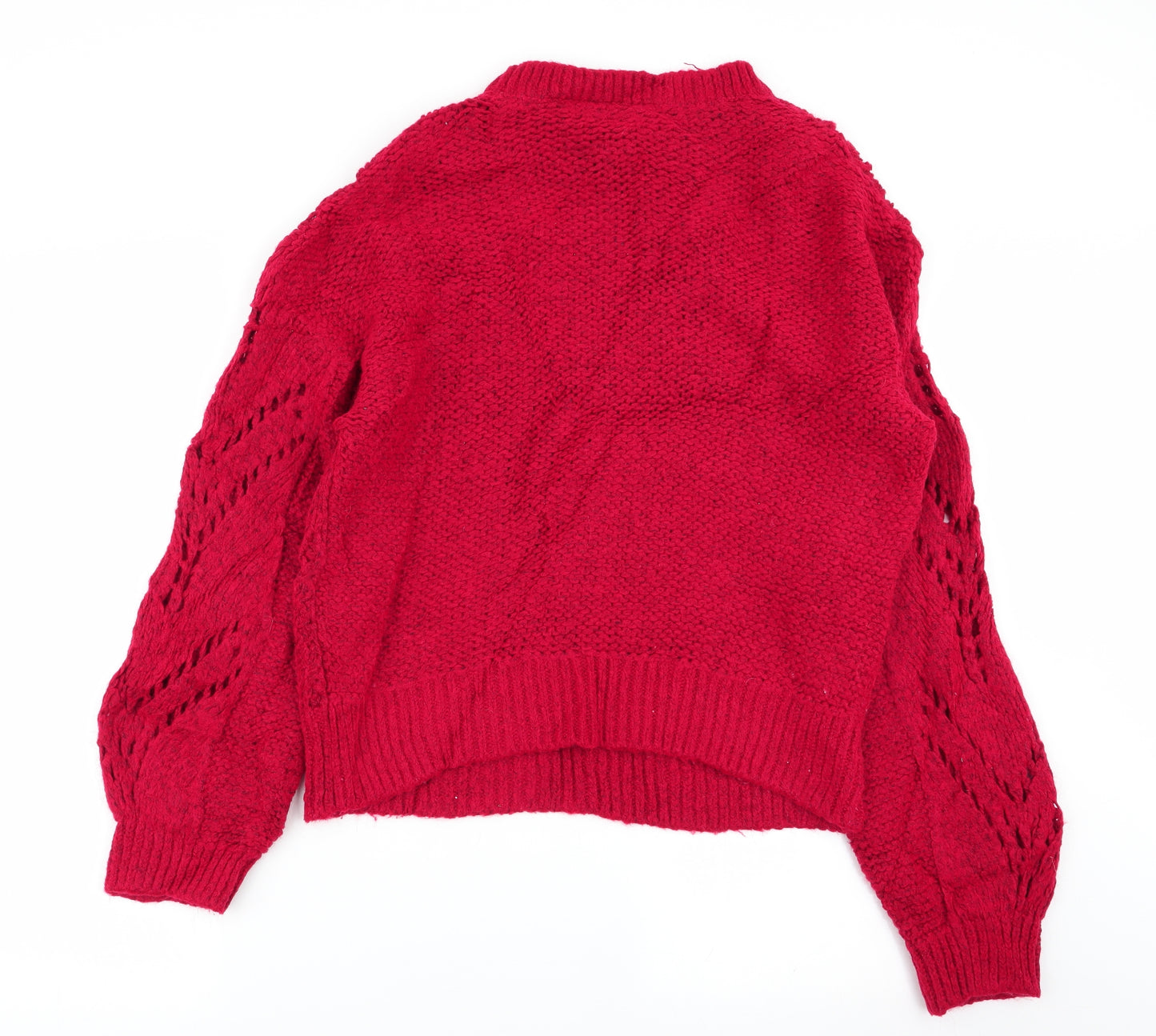 New Look Womens Red Geometric  Pullover Jumper Size L