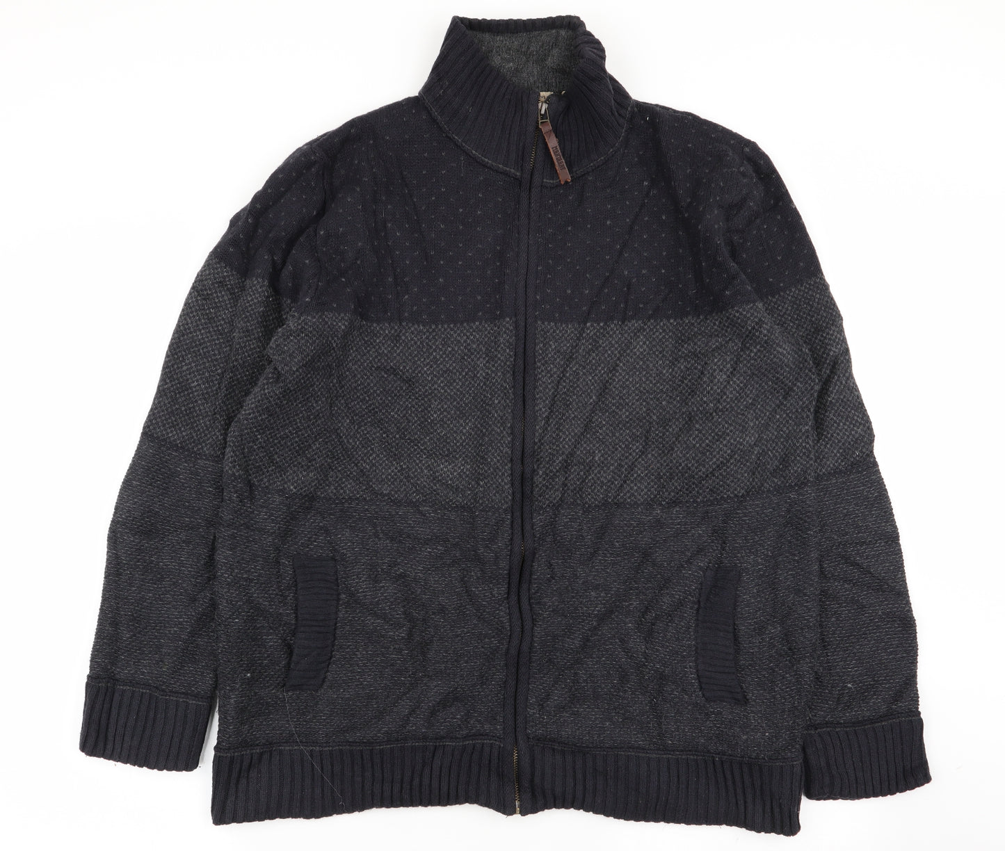 mantray Mens Multicoloured Polka Dot  Full Zip Jumper Size L