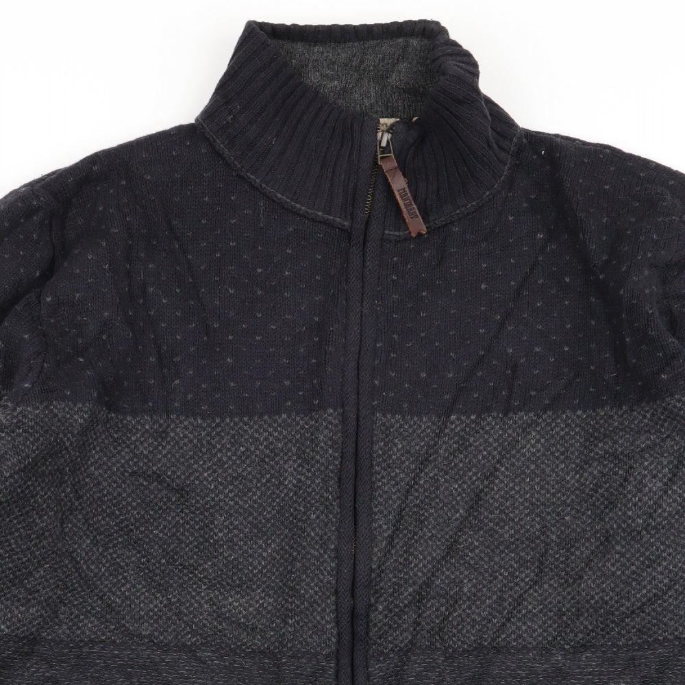 mantray Mens Multicoloured Polka Dot  Full Zip Jumper Size L