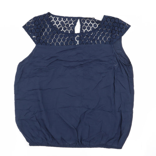 Asda George Womens Blue Floral  Basic Blouse Size 16