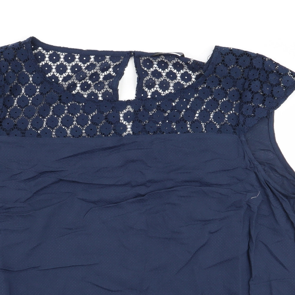 Asda George Womens Blue Floral  Basic Blouse Size 16