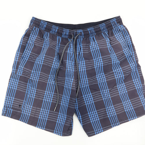 M&S Mens Multicoloured Check  Sweat Shorts Size XL - Stretch waistband