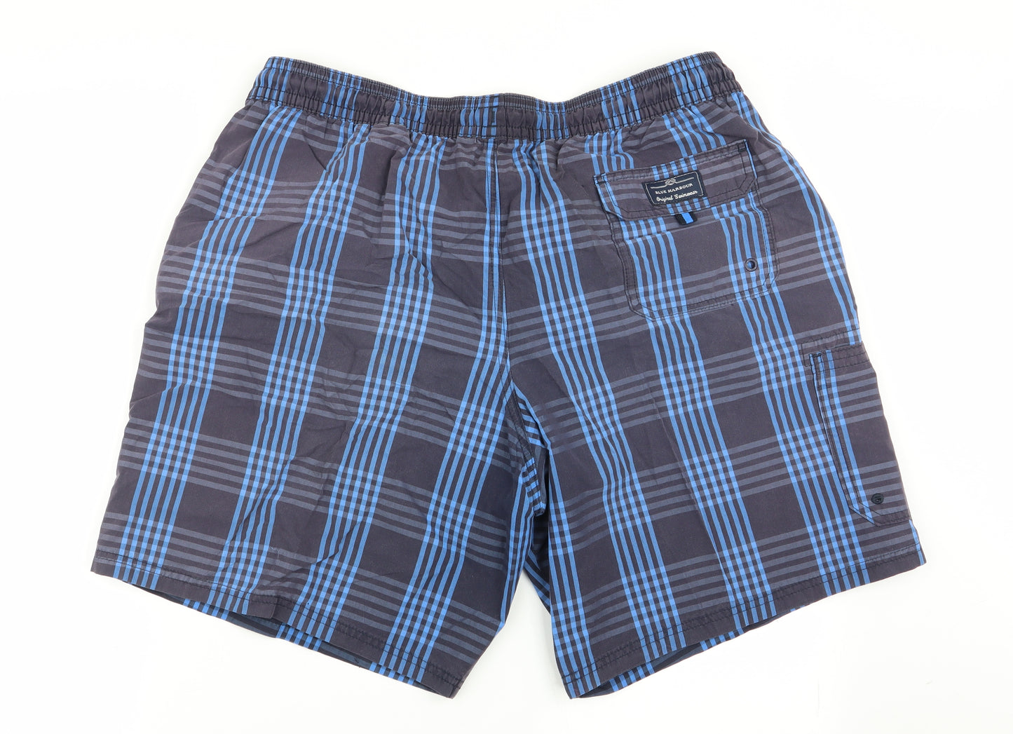 M&S Mens Multicoloured Check  Sweat Shorts Size XL - Stretch waistband