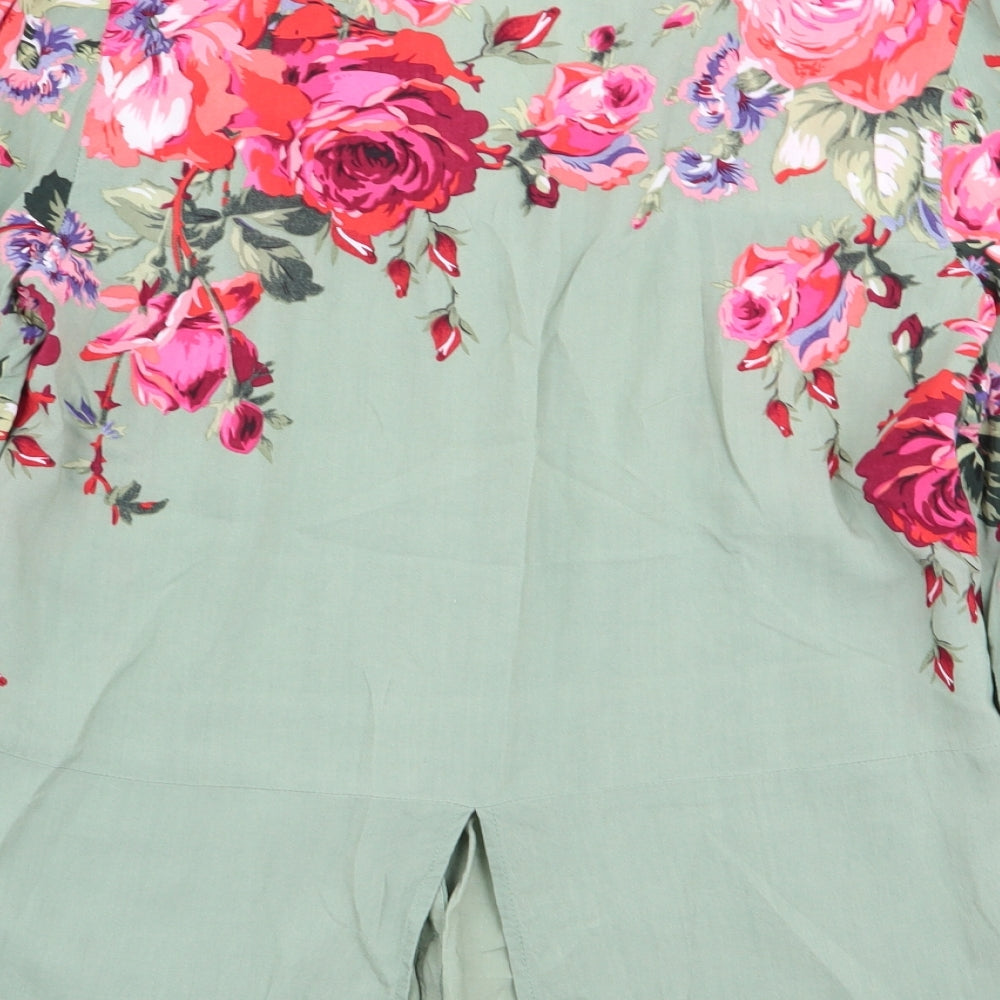 Oasis Womens Multicoloured Floral  Basic Button-Up Size 10