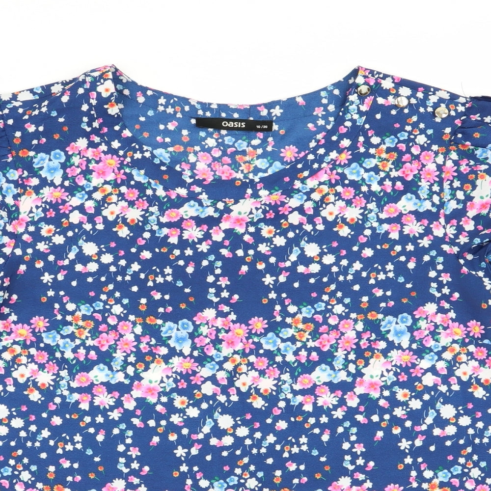 Oasis Womens Multicoloured Floral  Basic Blouse Size 10