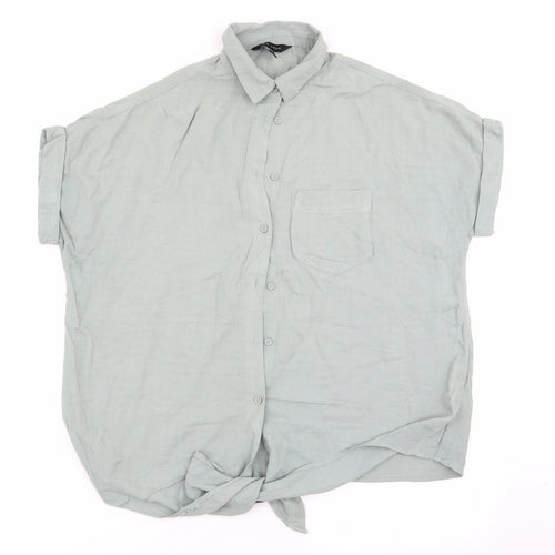 New Look Womens Green   Basic Button-Up Size 8