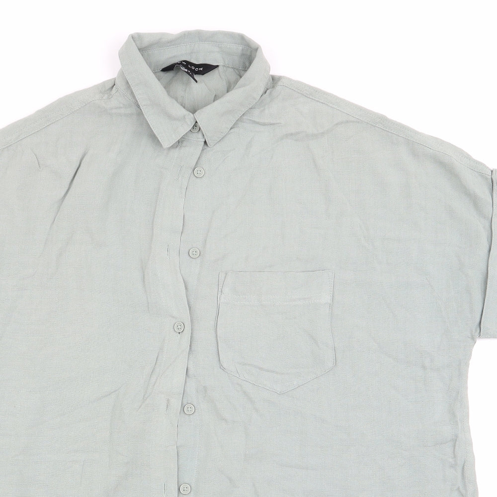 New Look Womens Green   Basic Button-Up Size 8