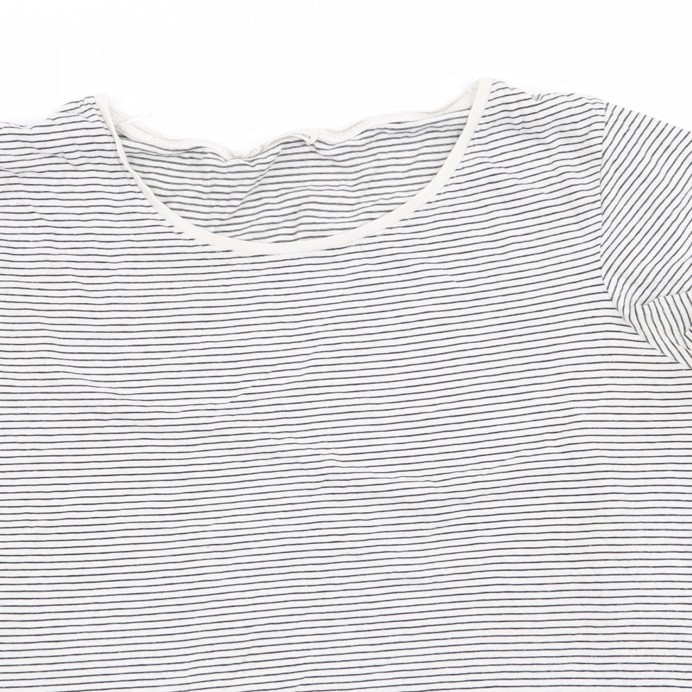 Zara Womens Multicoloured Striped  Basic T-Shirt Size L