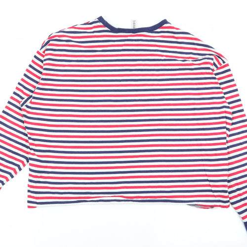 Divided by H&M Womens Multicoloured Striped  Basic T-Shirt Size L