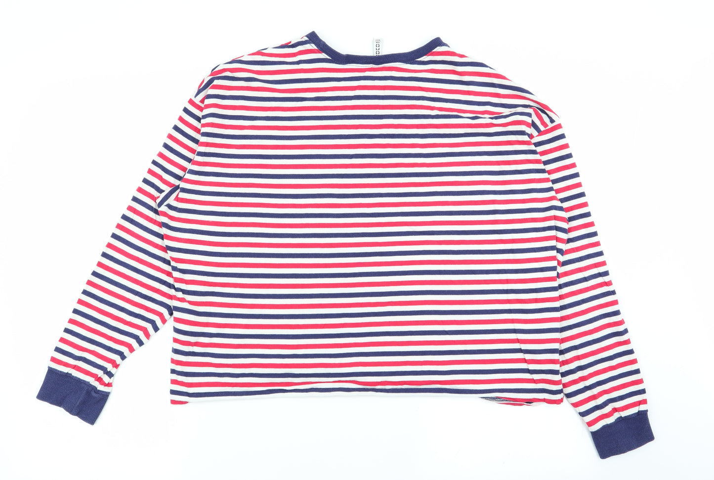 Divided by H&M Womens Multicoloured Striped  Basic T-Shirt Size L